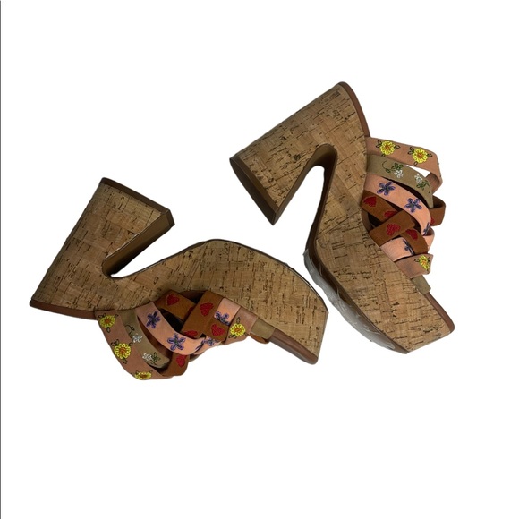 Flash Sale ReList Tom NWOB Free People Lisbon Platform Sandal Sandbar Multi 37.5 - Picture 9 of 13